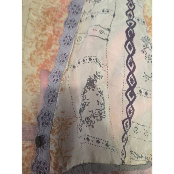 VTG Y2K J. Jill Boho Sheer Lace Trim Top Sz. XXS - Picture 6 of 7